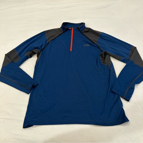 The North Face Men's Blue and Gray Performance Half Zip Jacket - Picture 1 of 6
